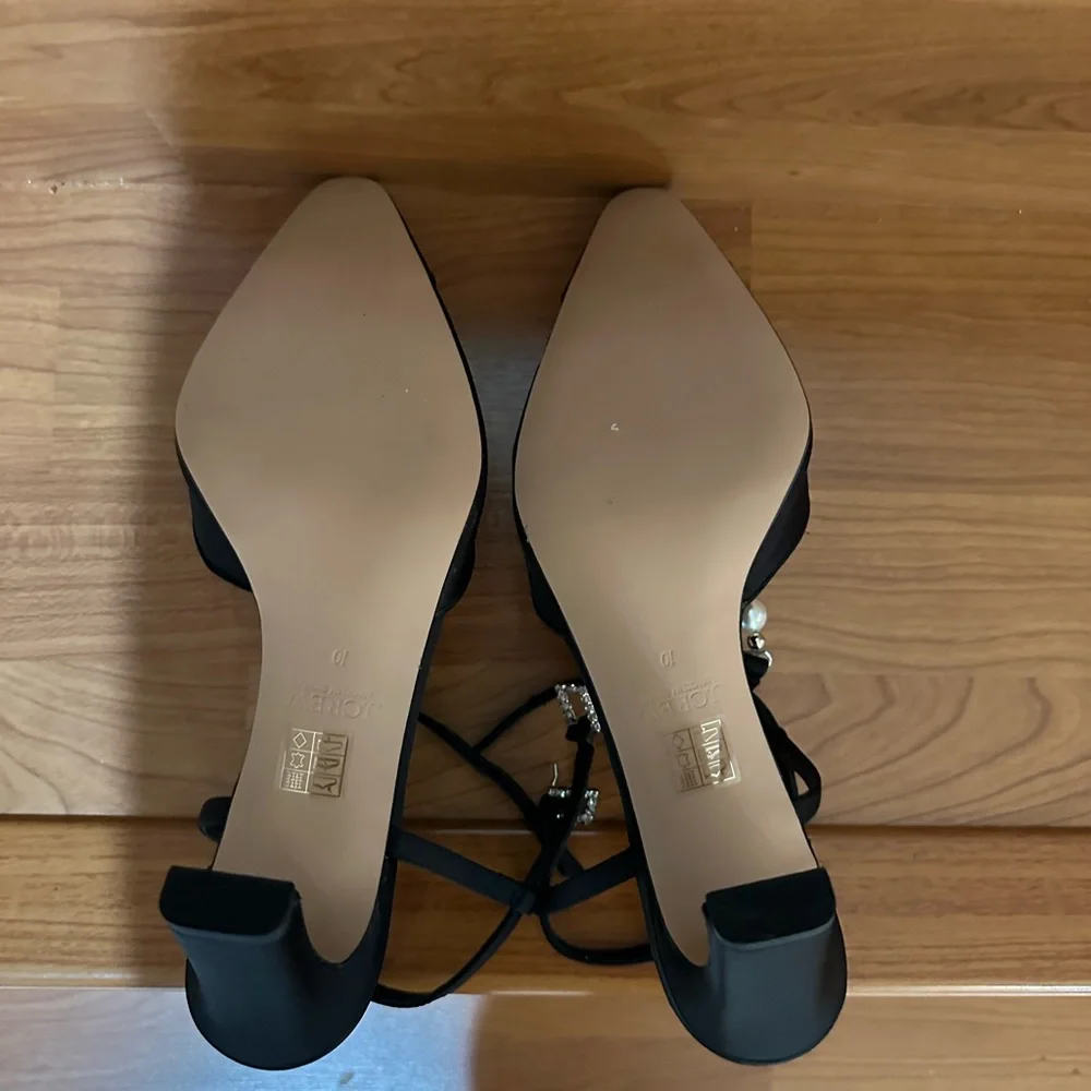 J. Crew Black Heels with Pearl Accents - Picture 10 of 10